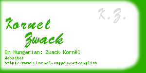 kornel zwack business card