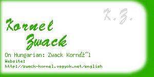 kornel zwack business card